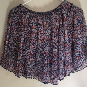 Casual skirt floral orange and blue